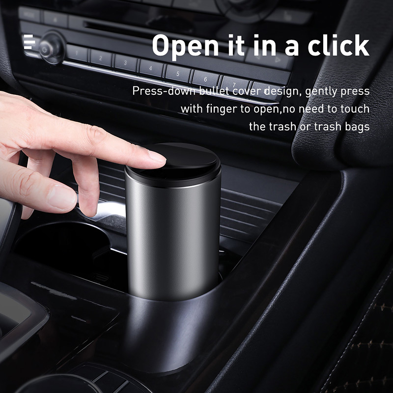 Thùng Rác Mini Ô Tô BASEUS Để Bàn Văn Phòng Có Nắp Gentleman Style Dung Tích 500ml Kèm 30 Túi Đựng