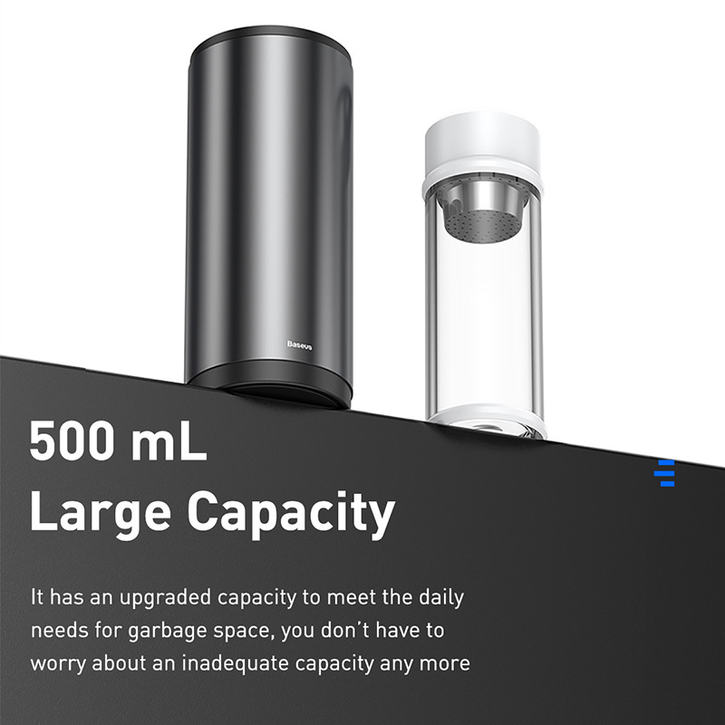 Thùng Rác Mini Ô Tô BASEUS Để Bàn Văn Phòng Có Nắp Gentleman Style Dung Tích 500ml Kèm 30 Túi Đựng