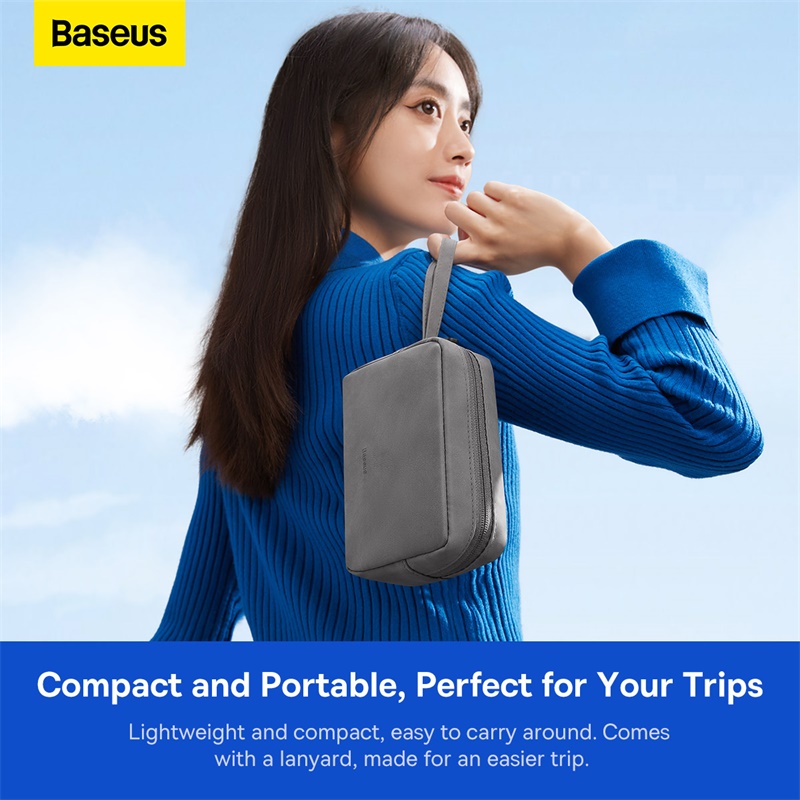 Túi Đựng Phụ Kiện BASEUS Chất Liệu Da Pu Chống Thấm Nước Easy Journey Series Storage Bag Có Khoá Kéo