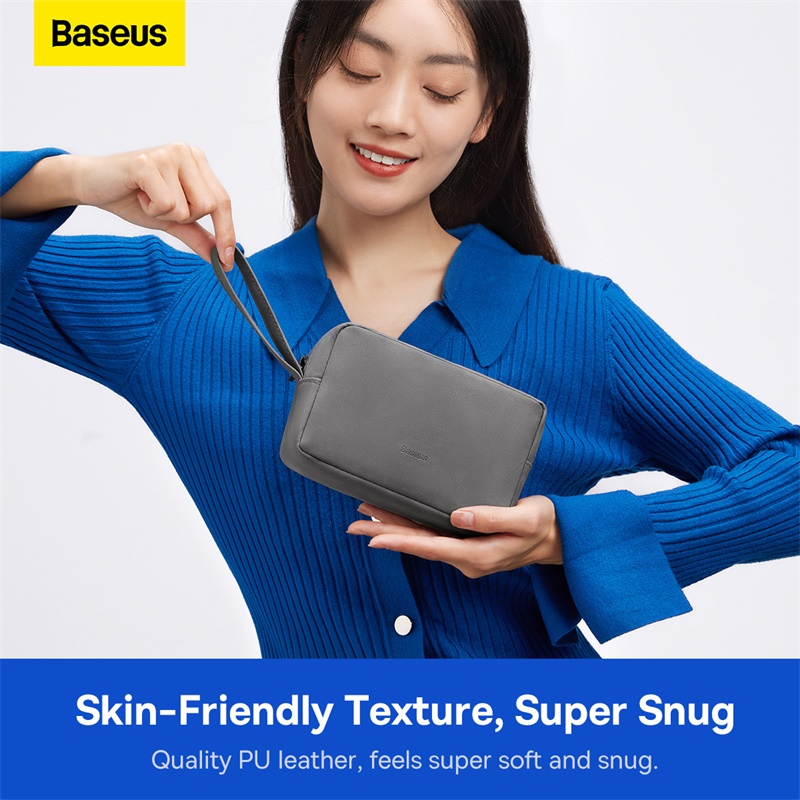 Túi Đựng Phụ Kiện BASEUS Chất Liệu Da Pu Chống Thấm Nước Easy Journey Series Storage Bag Có Khoá Kéo