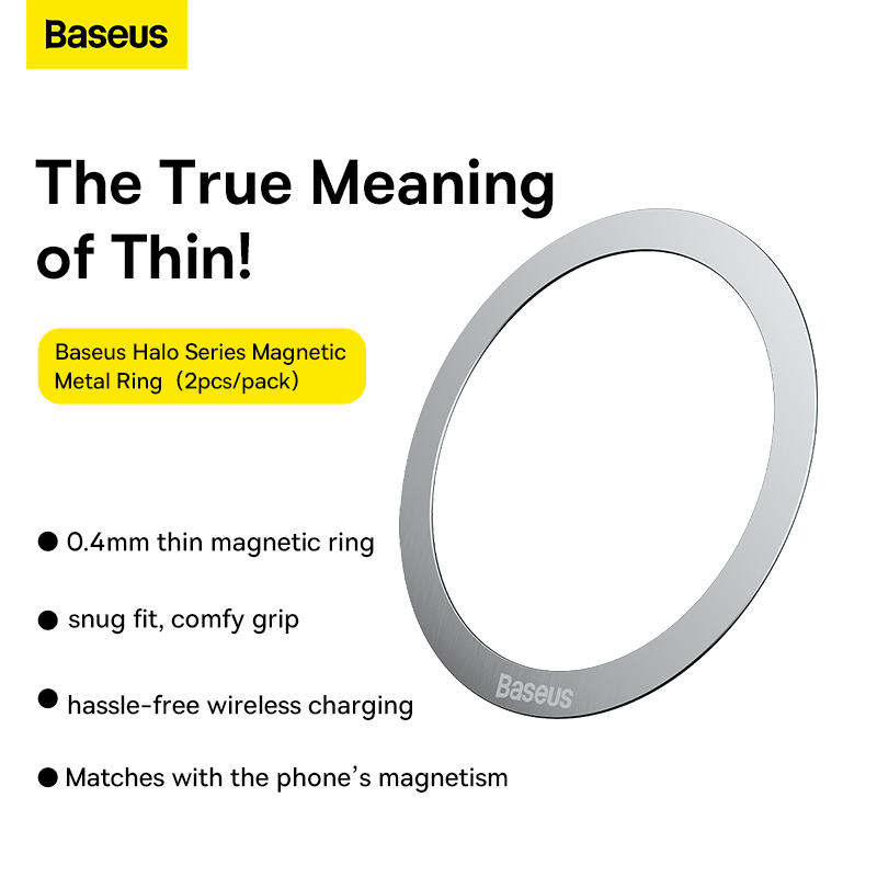 Vòng Kim Loại MagSafe BASEUS Metal Ring Cho Điện Thoại iPhone, Samsung( Bộ 2 miếng Dùng cho phụ kiện MagSafe)
