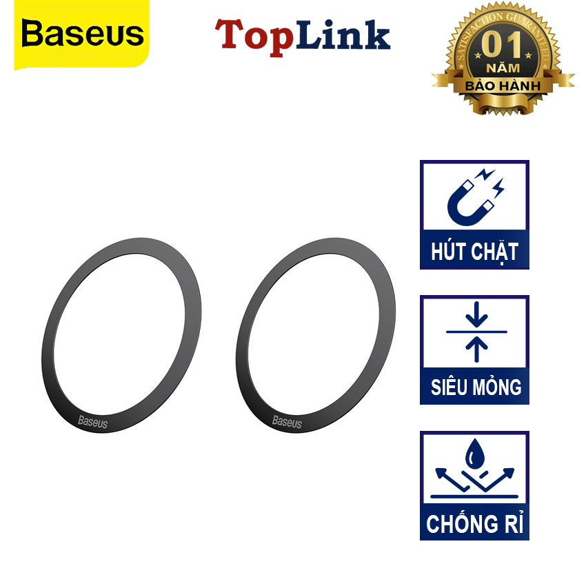 Vòng Kim Loại MagSafe BASEUS Metal Ring Cho Điện Thoại iPhone, Samsung( Bộ 2 miếng Dùng cho phụ kiện MagSafe)