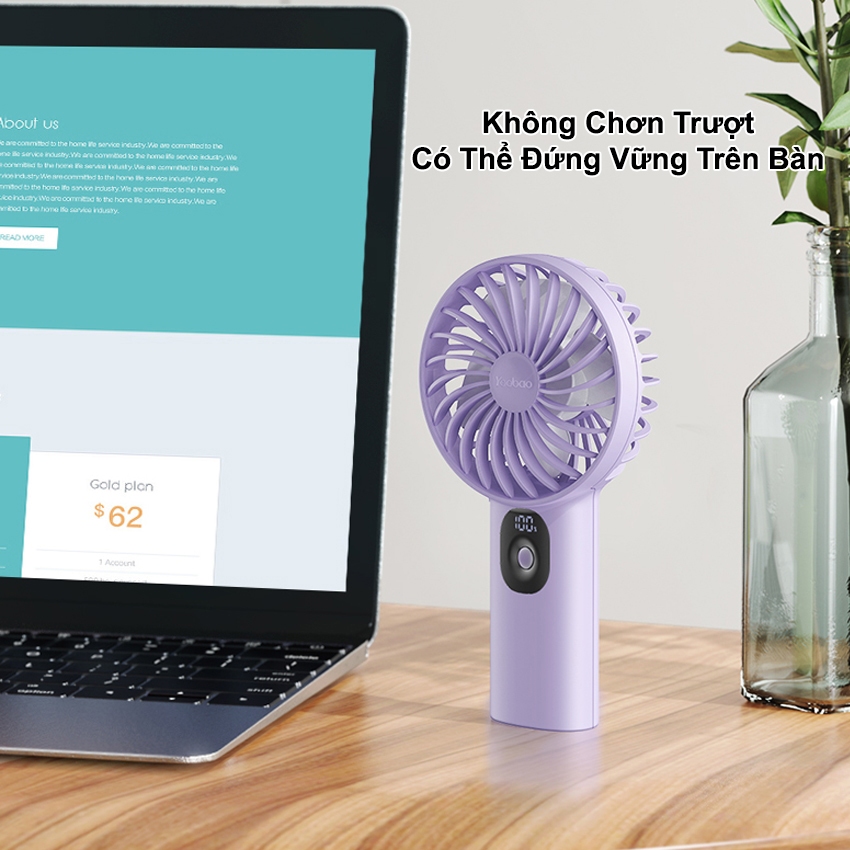 Quạt Mini YOOBAO F3PL Pin 10.000mAh Cầm Tay Để Bàn Tiện Lợi, 3 Cấp Gió, Sử Dụng 36h, Hiển Thị Dung Lượng Pin