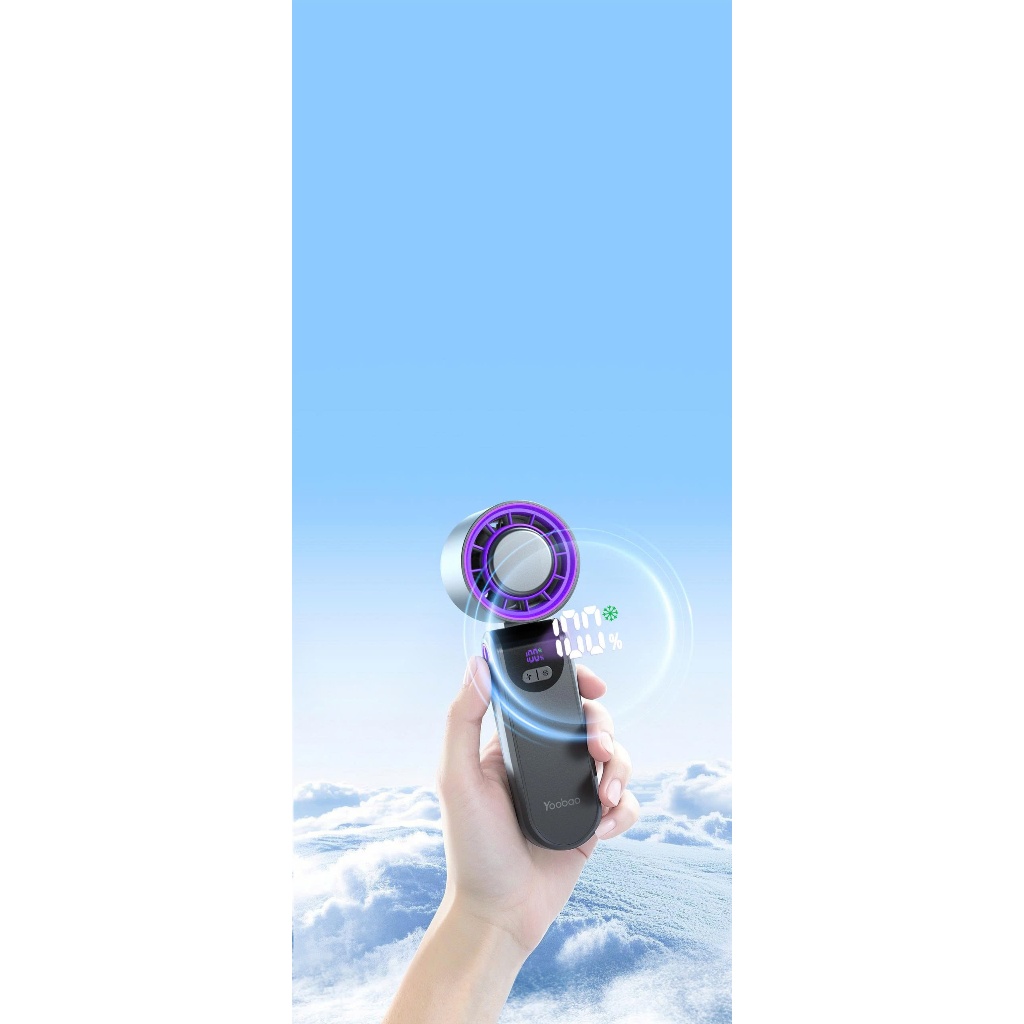 Quạt Có Dây Đeo Cổ YOOBAO G2 Cầm Tay Mini Dung Lượng Pin 4000mAh, 100 Cấp Gió, Mát Nhanh Với Sò Lạnh, Màn Hiển Thị Pin