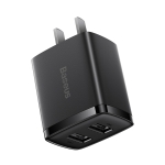 Củ Sạc Nhanh 2 Cổng USB 10.5W BASEUS Compact Charger Nhỏ Gọn, An Toàn, Tương Thích Điện Thoại, Máy Tính Bảng, Quạt Mini