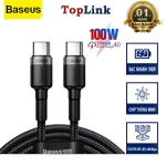 Cáp Sạc Nhanh 100w BASEUS Type C To Type C Quick Charge 4.0 Dây Bọc Dù Cho iPhone 15, iPhone 16, SamSung, Laptop, Oppo...