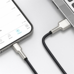 Cáp Sạc 2.4A BASEUS CALJK Đầu Bọc Kim Loại, Dây Bọc Dù Cho iPhone USB Sang Lightning, Truyền Dữ Liệu 480Mbps