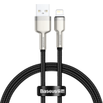 Cáp Sạc 2.4A BASEUS CALJK Đầu Bọc Kim Loại, Dây Bọc Dù Cho iPhone USB Sang Lightning, Truyền Dữ Liệu 480Mbps