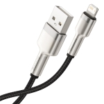 Cáp Sạc 2.4A BASEUS CALJK Đầu Bọc Kim Loại, Dây Bọc Dù Cho iPhone USB Sang Lightning, Truyền Dữ Liệu 480Mbps