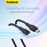 Cáp Sạc Nhanh BASEUS PD 20w 27w Pudding Series Cho iPhone 11 12 13 14 Mềm Dẻo, Sạc Nhanh ở Nhiệt Độ Thấp