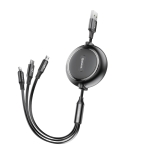 Dây Cáp Sạc Điện Thoại 3 Đầu BASEUS 3 in 1 Loại Dây Rút Sạc Điện Thoại Sạc 3.5a Lightning - Type C - Micro