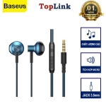 Tai Nghe Dây Có Mic Đàm Thoại BASEUS H19 Jack Cắm 3.5mm Nhét Tai Cách Âm Chống Ồn Âm Thanh Nổi 6D HIFI
