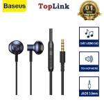 Tai Nghe Dây Có Mic Đàm Thoại BASEUS H19 Jack Cắm 3.5mm Nhét Tai Cách Âm Chống Ồn Âm Thanh Nổi 6D HIFI