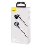 Tai Nghe Dây Có Mic Đàm Thoại BASEUS H19 Jack Cắm 3.5mm Nhét Tai Cách Âm Chống Ồn Âm Thanh Nổi 6D HIFI