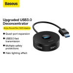 Bộ Chia BASEUS Hub AirJoy Round Box Adapter Type-C Hoặc USB 3.0 To USB 3.01 + USB2.03 Cho Máy Tính, Laptop, Macbook