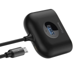 Bộ Chia Cổng USB/ Type C Ra 4 Cổng USB Baseus Square Round  4 in 1 ( Type C/ USB 3.0 to USB3.0*1+USB2.0*3 Smart Adapter)