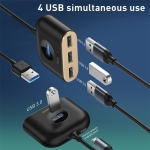 Bộ Chia Cổng USB/ Type C Ra 4 Cổng USB Baseus Square Round  4 in 1 ( Type C/ USB 3.0 to USB3.0*1+USB2.0*3 Smart Adapter)