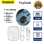 Bộ Chia Hub Đa Năng 7 IN 1 BASEUS Type C Hub Adapter AC Multifunctional Charger USB 3.0*2 / HDMI / Type-C / RJ45 / SD/TF