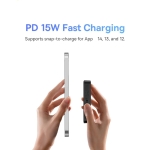 Pin Sạc Dự Phòng Không Dây 15w Baseus Cho iPhone 12 13 14 15 MagPro Magnetic Power Bank Wireless Hít Nam Châm 5000mAh