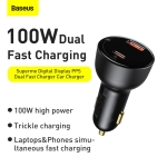Tẩu Sạc Nhanh Ô Tô 100w BASEUS  1 Cổng USB 1 Cổng PD Công Nghệ Sạc Nhanh Quick Charge QC 3.0 Sạc Đa Thiết Bị, Công Suất Mạnh Mẽ, An Toàn Cho Mọi Chuyến Đi