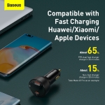Tẩu Sạc Nhanh Ô Tô 100w BASEUS  1 Cổng USB 1 Cổng PD Công Nghệ Sạc Nhanh Quick Charge QC 3.0 Sạc Đa Thiết Bị, Công Suất Mạnh Mẽ, An Toàn Cho Mọi Chuyến Đi