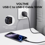 Cáp Sạc Siêu Nhanh PD TypeC 100W VOLTME Bền Bỉ Truyền Dữ Liệu 480Mbps Cho iPhone 15/16 MacBook Samsung