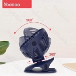 Quạt Kẹp Tích Điện Mini YOOBAO F04 Pin Khủng 6400mAh Chạy 1.5 Ngày Có 4 Mức Gió Siêu Bền