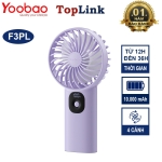 Quạt Mini YOOBAO F3PL Pin 10.000mAh Cầm Tay Để Bàn Tiện Lợi, 3 Cấp Gió, Sử Dụng 36h, Hiển Thị Dung Lượng Pin