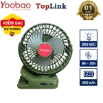 Quạt Kẹp Tích Điện Mini YOOBAO F8 Để Bàn Kiêm Sạc Dự Phòng F8 3 in 1 Có Đèn Led Pin 8000 mAh Dùng 9-30h Liên Tục